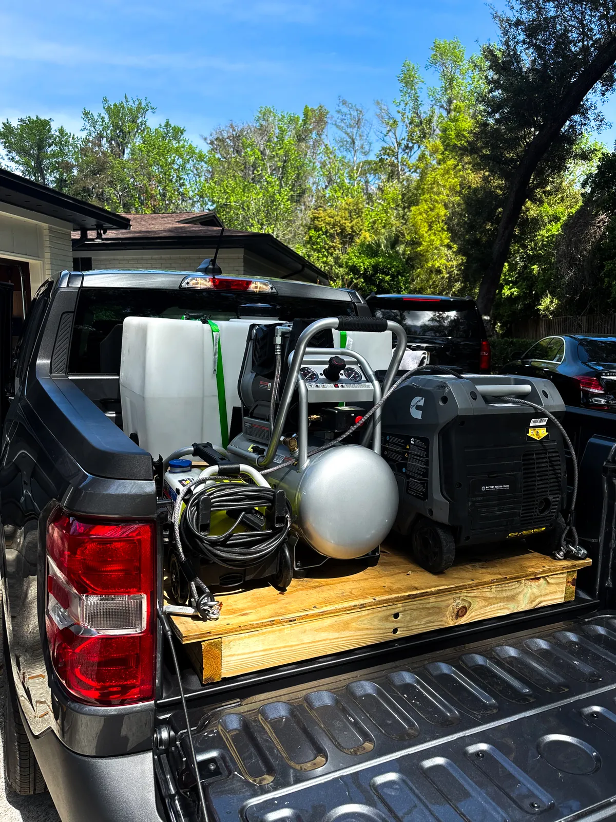 Professional mobile detailing rig and organized equipment